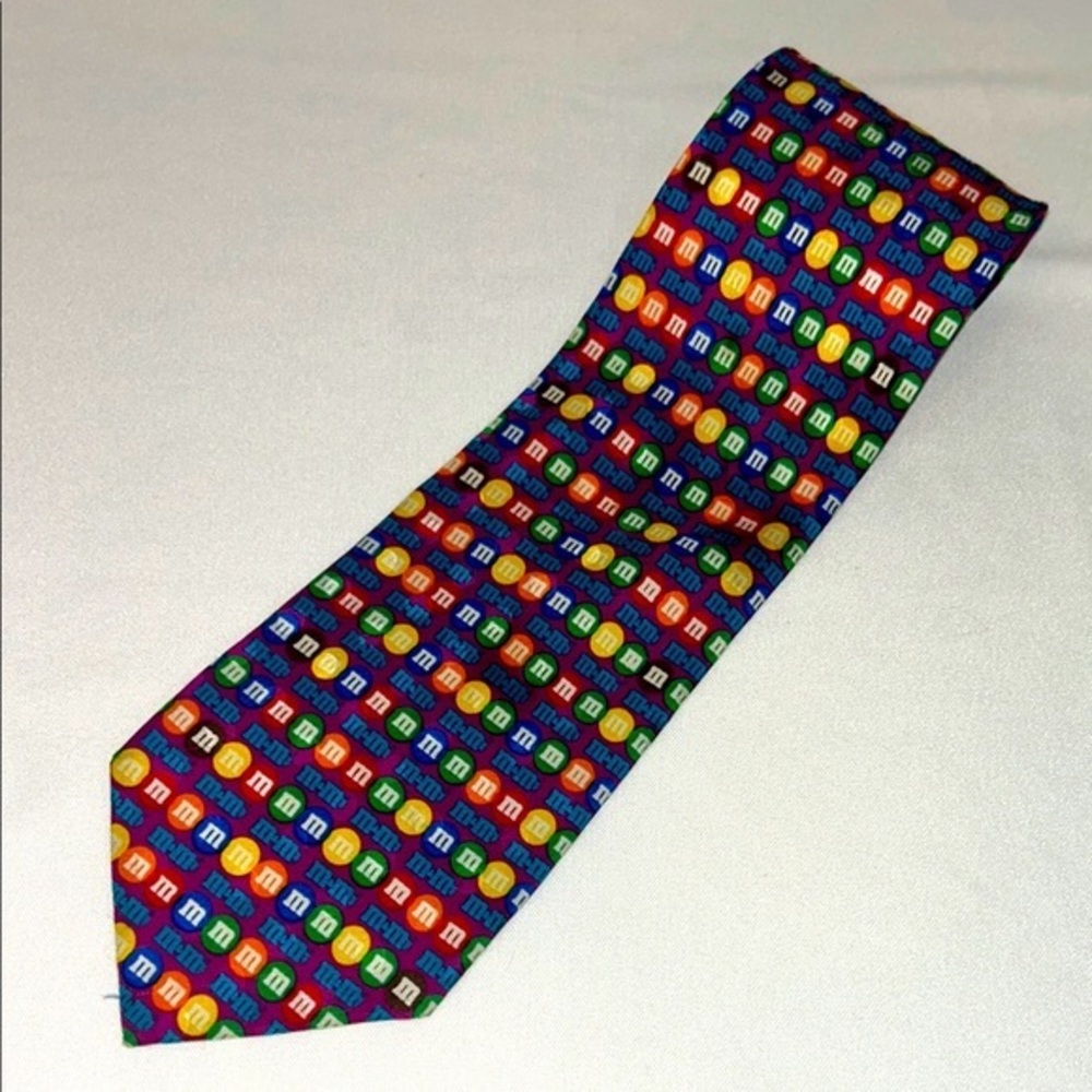 M&M’s Vintage 90's PLANET MARS M&M Tie Handmade 100% Silk